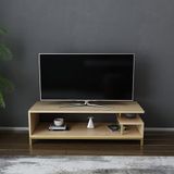 Hanah Home Stijlvolle tv-standaard, goud & oak, 120 x 44,6 x 37,6 cm