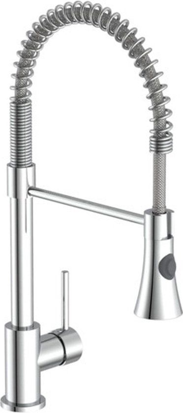 EISL LEON Keukenkraan - Ééngreepsmengkraan - Met sproeier en spiraalveer - Chroom