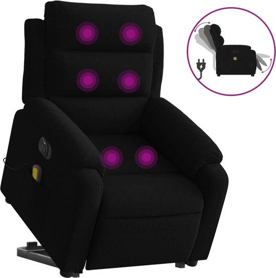 vidaXL Sta-op-massagestoel elektrisch verstelbaar fluweel zwart