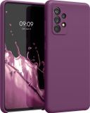 kwmobile telefoonhoesje geschikt voor Samsung Galaxy A52 / A52 5G / A52s 5G - Hoesje met siliconen coating - Smartphone case in magenta-lila