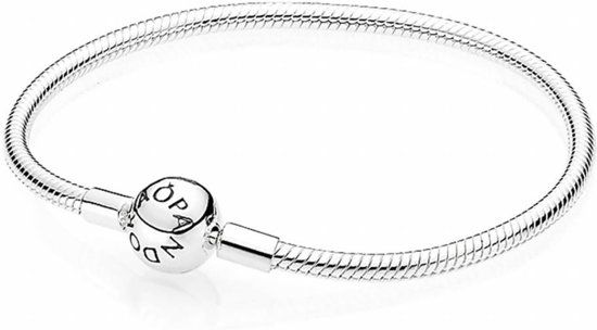 PANDORA Snake chain silver bracelet with round clasp 590728
