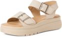 Tamaris - Dames - Plateau sandalen - Beige - Suède - Sleehak - 41
