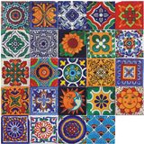 Umelee Tegelstickers 48 stuks, 20x20cm, Zelfklevend, Waterdicht, PVC, Marokkaanse Stijl, Muurstickers