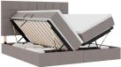 vidaXL LED-bed met opbergruimte en matras, taupe, 200 x 200 cm, gestoffeerd