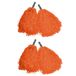 Cheerballs Pompons - Set de 4x - Orange - Avec Franges et Poignée Bâton - 25 cm - Pour Enfants
