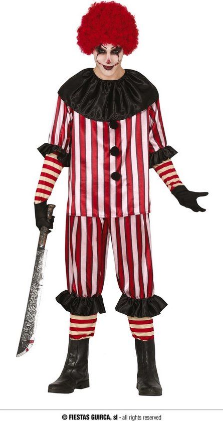 Fiestas Guirca Devil Clown Costume - Men's Size 46/48 - Black