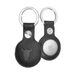 TORRO Porte-clés compatible avec AirTag : Étui en cuir véritable avec anneau en métal brossé (Noir)