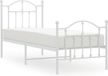 vidaXL Bedframe met hoofd- en voeteneinde metaal wit 75x190 cm