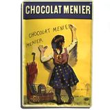I&S/Les collections rétro Metalen bord met reliëf, 30 x 20 cm, chocoladebruin