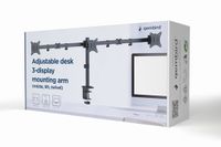 Gembird MA-D3-01 bureau monitorarm voor 3 schermen 17-27 inch zwart