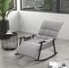 MODENUIT Fauteuil 134 x 60 x 70 cm - Dossier et repose-pieds réglables - Tissu - Gris