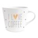 Grafik Workshop Koffiemok met echt goud, porseleinen kop, 420 ml, I love coffee