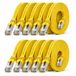 1aTTack.de CAT7 LAN-kabel 10x 3.0m flexibele netwerkkabel 10 Gbit/s - geel | Platte Cat.7 Ethernet patchkabel, platte Gigabit-kabel voor internet, switch, router, modem en patchpaneel