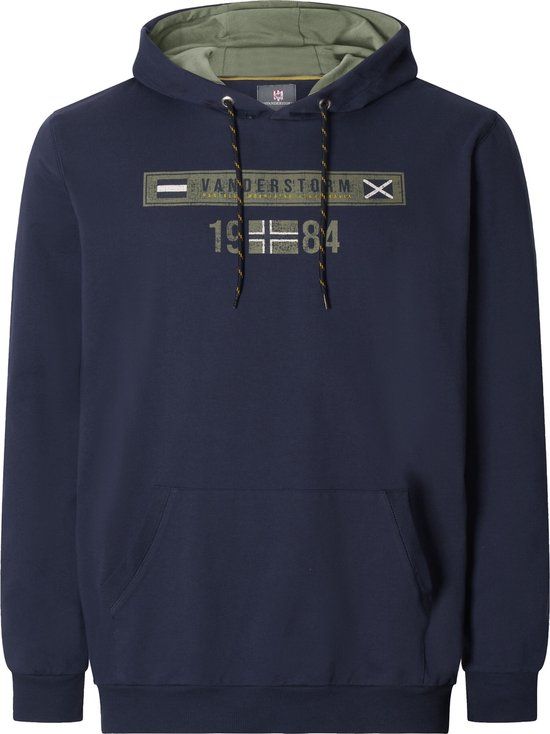 Jan Vanderstorm heren Sweatshirt - 68/70 - donkerblauw - Plus Size
