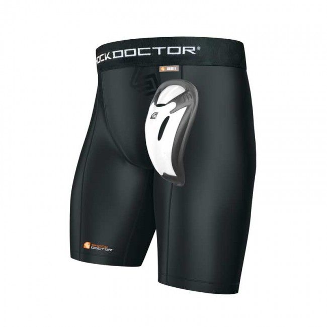 Shock Doctor Core Compresion Short met Bioflex Kruisbescherming Zwart 176 junior xl
