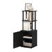 Furinno 2-Tier Tall TV Entertainment Bijzettafel Display Rack met Opbergkast, Gemaakt van Hout, Blackwood/Zwart