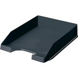 Leitz Plus Standaard Brievenbak, Hogere Zijwanden, Grote Uitsnede aan de Voorzijde, Opbergoplossing, Stapelbaar, 7 x 25,5 x 35,7 Centimeter, Zwart, 52270095