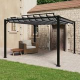 vidaXL Pergola met lamellendak, 3x4 meter, taupekleurig, stof en aluminium