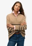 Superdry trui en maille zippée pour femme beige S