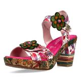 Laura Vita Sandaal groen / pink / wit