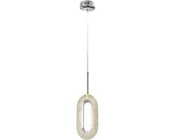 Blyx® - Hanglamp - Hanglampen Woonkamer - Lamp - Hanglamp Eetkamer - Kristallen Plafondlamp - LED - Enkel - (12x23cm) - Zilver