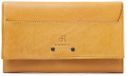 dR Amsterdam Dames Portemonnee Overslag RFID Leer Geel 93159