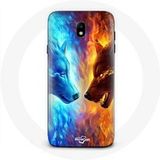 Maniacase Etui voor Samsung Galaxy S4 Wolf van ijs en vuur