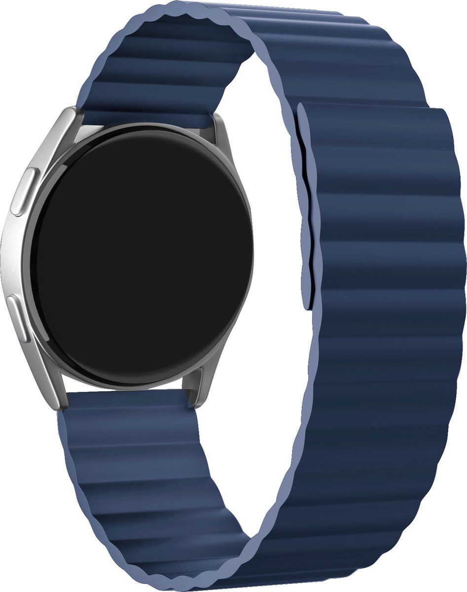 Strap-it smartwatch bandje 22mm - Magnetisch siliconen bandje geschikt voor Samsung Galaxy Watch 46mm / Gear S3 Classic & Frontier / Galaxy Watch 3 45mm / Amazfit GTR 47mm / GTR 2 / GTR 3 - blauw - 46mm