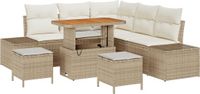 vidaXL Tuinbank - Beige - Polyrattan