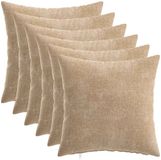 vidaXL - Kussensloop - 6 stuks - HEERLEN - Taupe - 40 x 40 cm - Chenille Stof