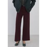 Mango donkerrood wide leg high waist broek