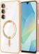 Techsuit Hoesje geschikt voor Samsung Galaxy A16 - Luxury Crystal Back Cover - Geschikt voor MagSafe - Transparant/Goud