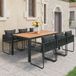 Prolenta Maison Exclusive Tuinset voor in de tuin, 7-delig, van PVC-vlechtwerk, zwart en bruin