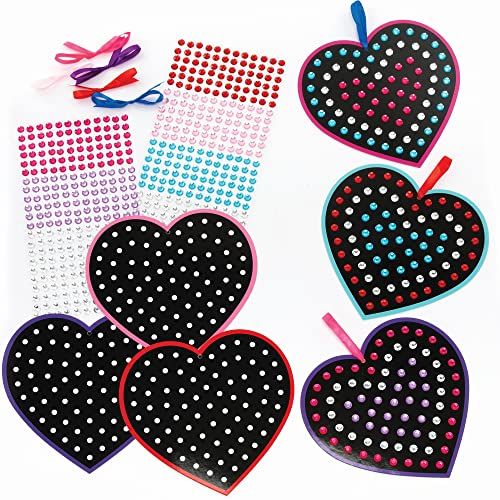 Baker Ross Valentine's Heart & Sequin Photo Frames - Pack of 5