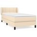 VidaXL Boxspring met matras stof crèmekleurig 160x200 cm