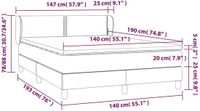 vidaXL Boxspring met matras fluweel donkergrijs 140x190 cm