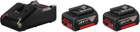 Bosch Professional 18V Battery & Charger Set - 2x 4.0Ah Batteries & Charger