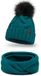 Vivisence Dames Wintermuts en Colsjaal Set - Donkerturkoois - Fleecevoering - Antistatisch