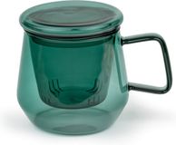 Bredemeijer Tea for One Livorno Theeglas met filter 290ml Jade Groen