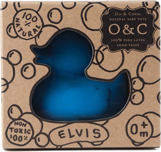 Oli & Carol bijtspeelgoed Elvis Duck blauw