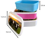 MuchoWow Broodtrommel - Blauw - Koeien - 18x12x6 cm - BPA-vrij