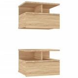 VidaXL Tables de chevet 2 pcs 40x31x27 cm bois de sapin couleur chêne sonoma