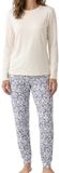 Schiesser Dames pyjama Mix & Relax Gebloemd Lila/Crème Lange Mouw 2-delig 95% Katoen/5% Elastaan