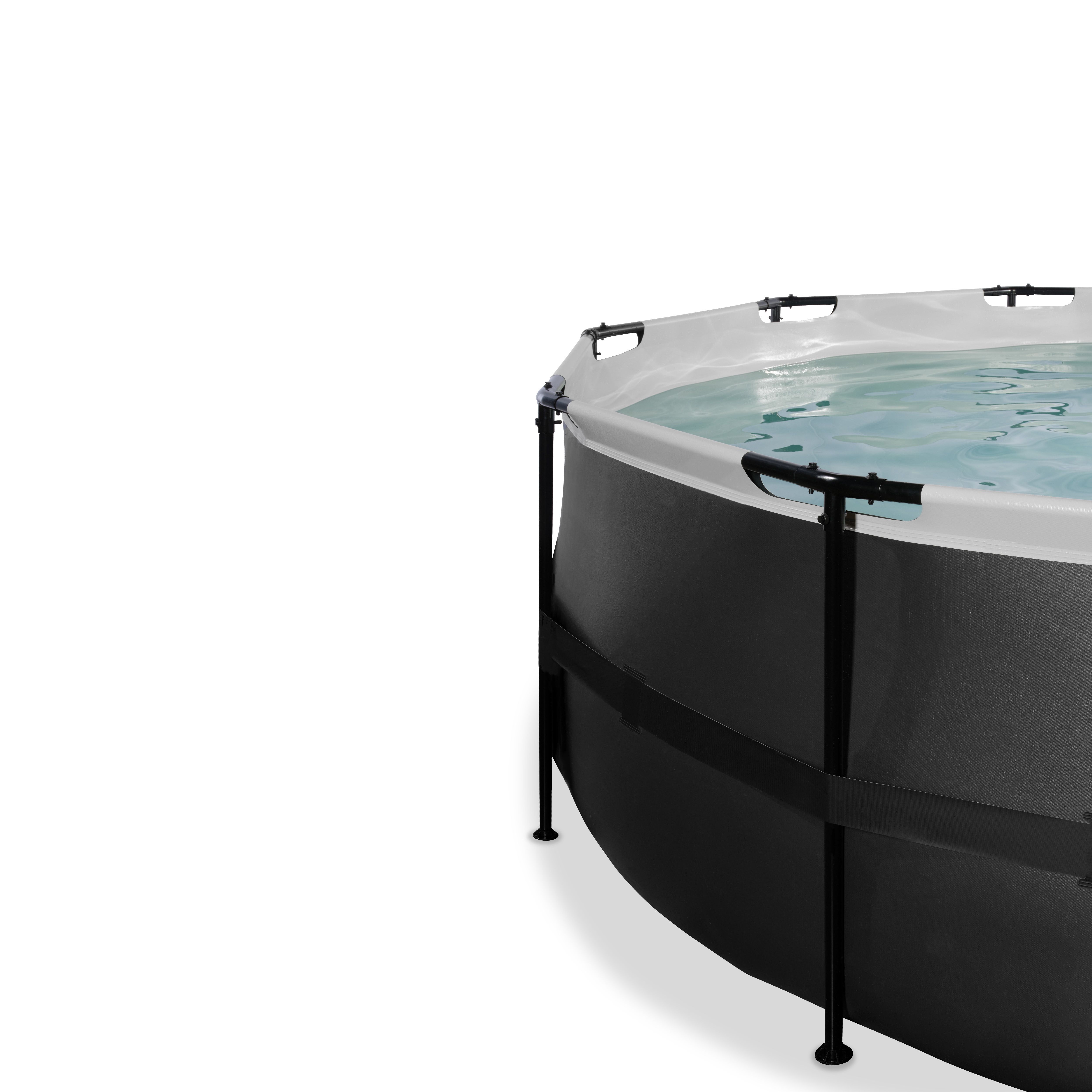 EXIT Black Leather Opzetzwembad - ø450x122cm - Zwart