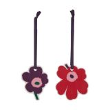 Marimekko Décoration suspendue Unikko Cranberry-rose-prune, lot de 2