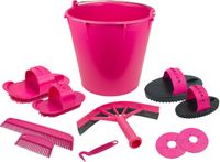 Vplast Accessoires voor badkamer en douche, 10-delig, in marineblauwe emmer