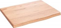 vidaXL Wastafelblad - 40x30x2 cm - Massief Eikenhout - Lichtbruin