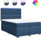 vidaXL Boxspring met matras stof blauw 140x190 cm