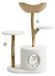 Arbre à chat Kraboom 104 cm Bois et rotin 4 niveaux avec couchettes Design moderne pour la maison Blanc