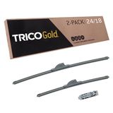 TRICO Gold 24" + 18" Premium Automotive Vervanging Windshield Wiper Blades (Set van 2), Passenger en Driver Side All-Weather Beam Wiper Blades voor Select Vehicle Models